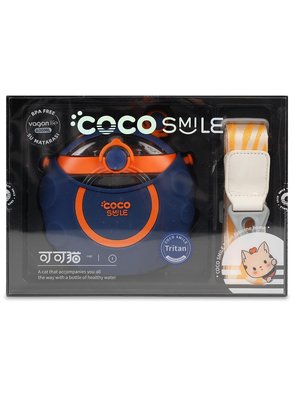 Cocosmile Uzay Tema Kılıflı Pipetli Tritan Çocuk Matara 630 ml - Mavi