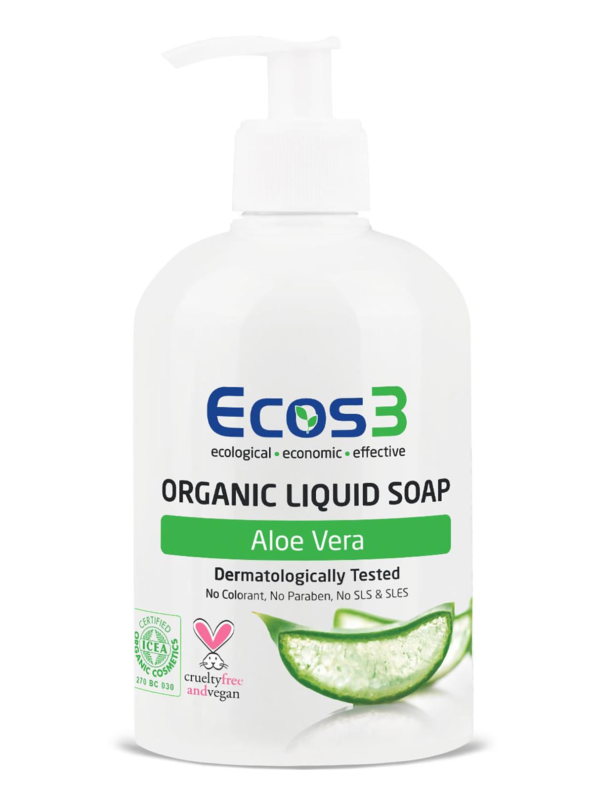 Ecos3 Organik Sıvı Sabun Aloevera (500 Ml)