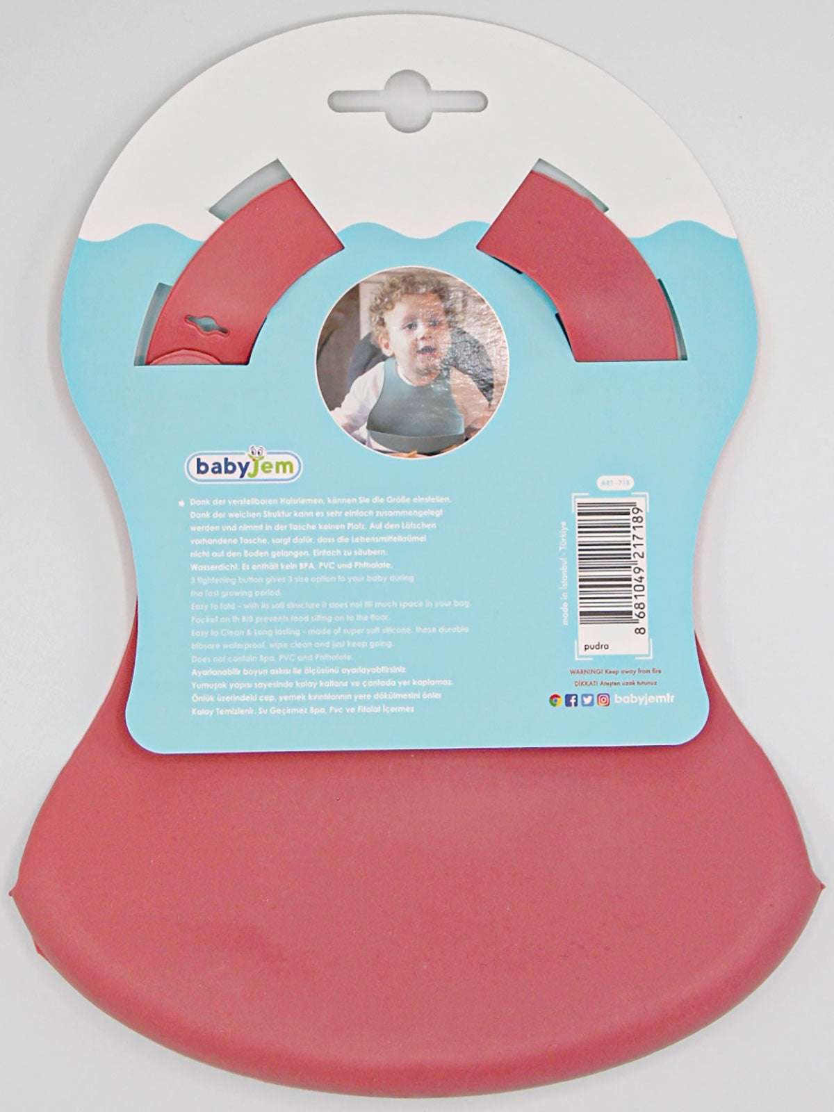 Babyjem Mini Silikon Önlük - Kahverengi