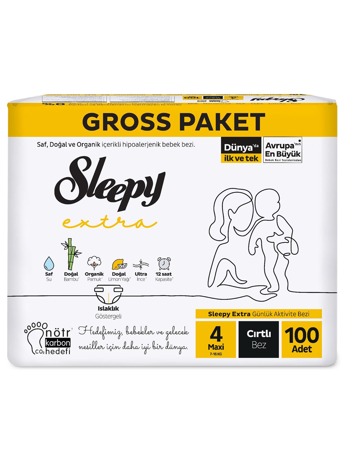 Sleepy Extra Gross Bebek Bezi Maxi 4 Numara 100 Adet