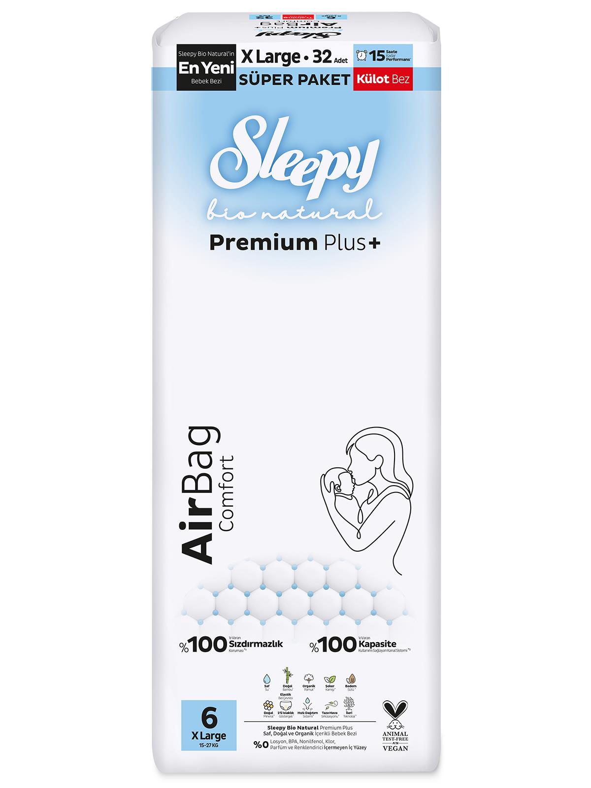 Sleepy Bio Natural Airbag Külot Bez 6 Numara XLarge 32 Adet