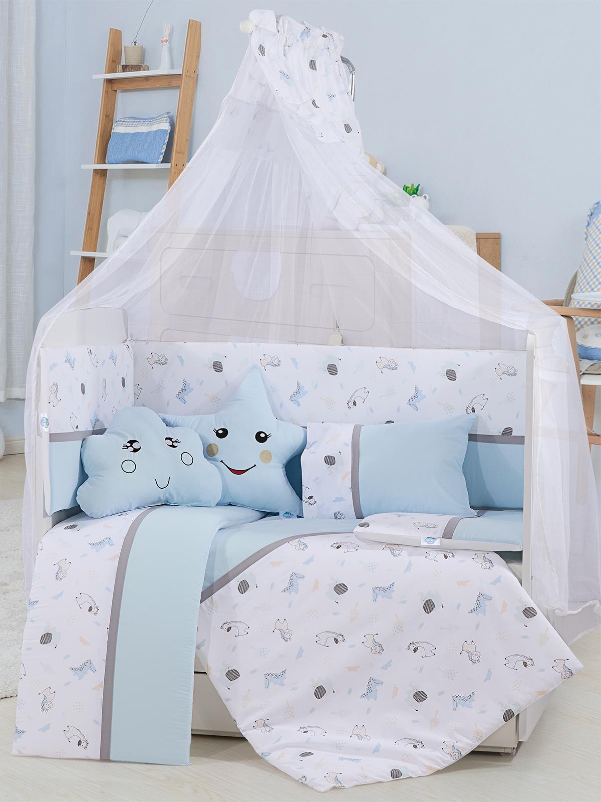 Aras Bebe Safari Uyku Seti 60*120 - Mavi