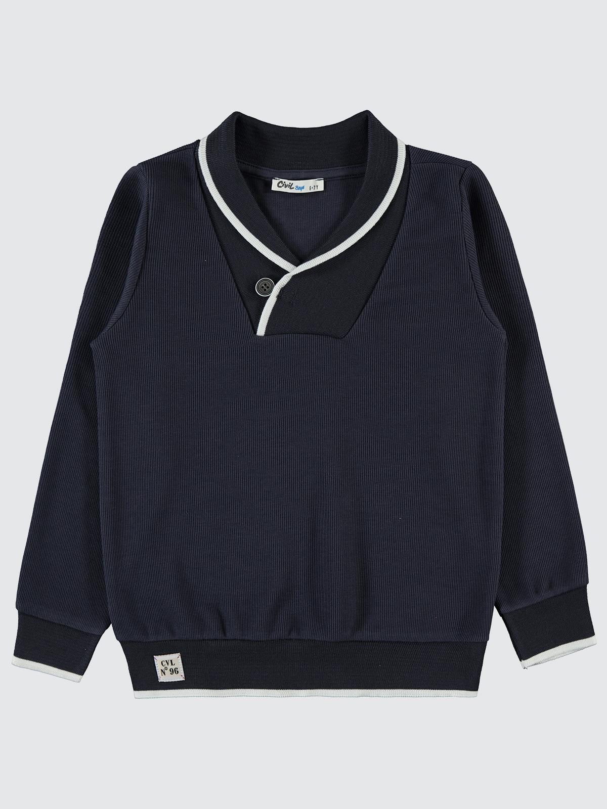 Civil Boys Cvl Etiketli Yakalı 10-13 Yaş Sweatshirt - Gri