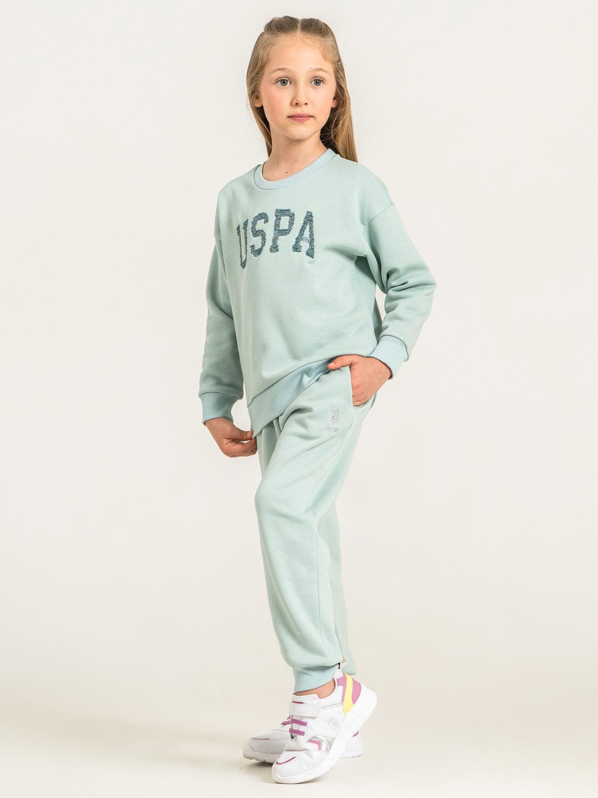 U.S. Polo Assn Kids Eşofman Takımı | 3 İp-3 İp Uzun Kol Bisiklet Yaka | Okul Kreş ve Günlük Kullanım - Yeşil