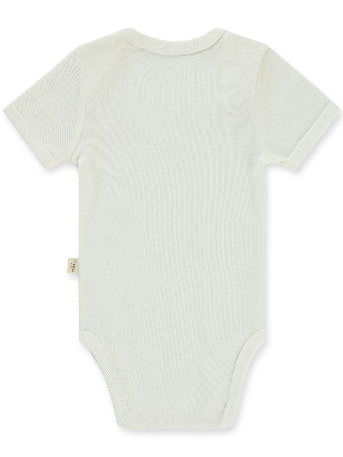Civil Baby Düz Kısa Kol 3-9 Ay Çıtçıtlı Badi - Beyaz
