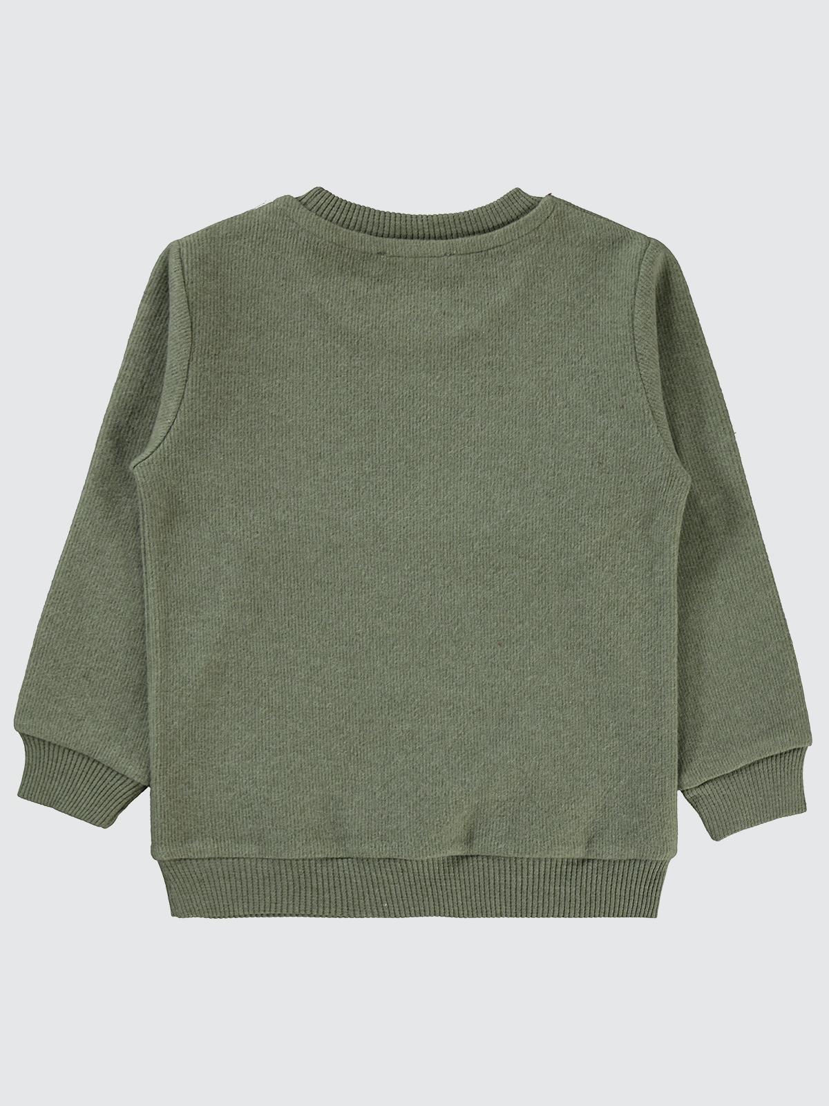 Civil Erkek Çocuk 96 Nakışlı Sweatshirt | Selanik Uzun Kol | Okul Kreş ve Günlük Kullanım - Haki