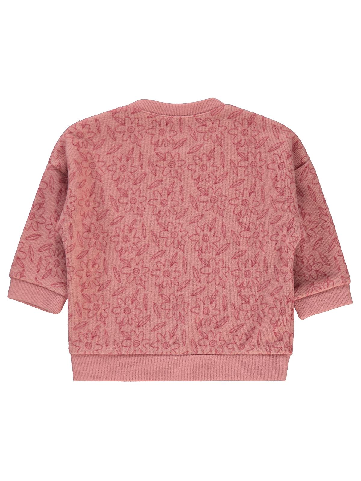 Civil Baby Çiçek Baskılı 6-18 Ay Sweatshirt - Pudra
