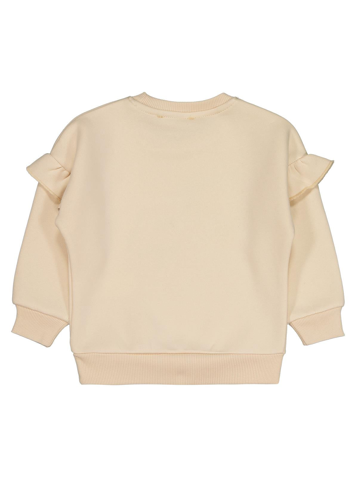 Civil Kız Çocuk Unicorn Nakışlı Sweatshirt | 3 İp Uzun Kol | Okul Kreş ve Günlük Kullanım - Fil Dişi