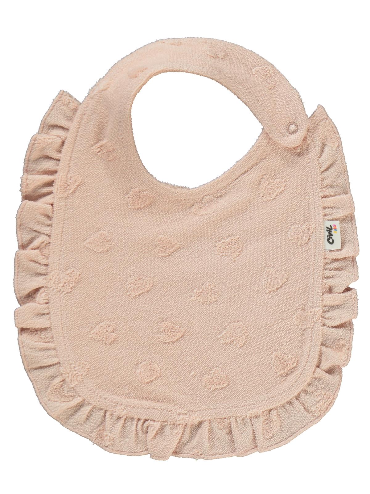 Civil Baby Kalp Jakarlı Mama Önlüğü - Pudra