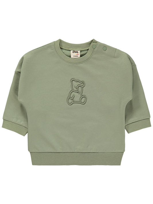 Civil Baby Teddy Baskılı 6-18 Ay Sweatshirt - Yeşil