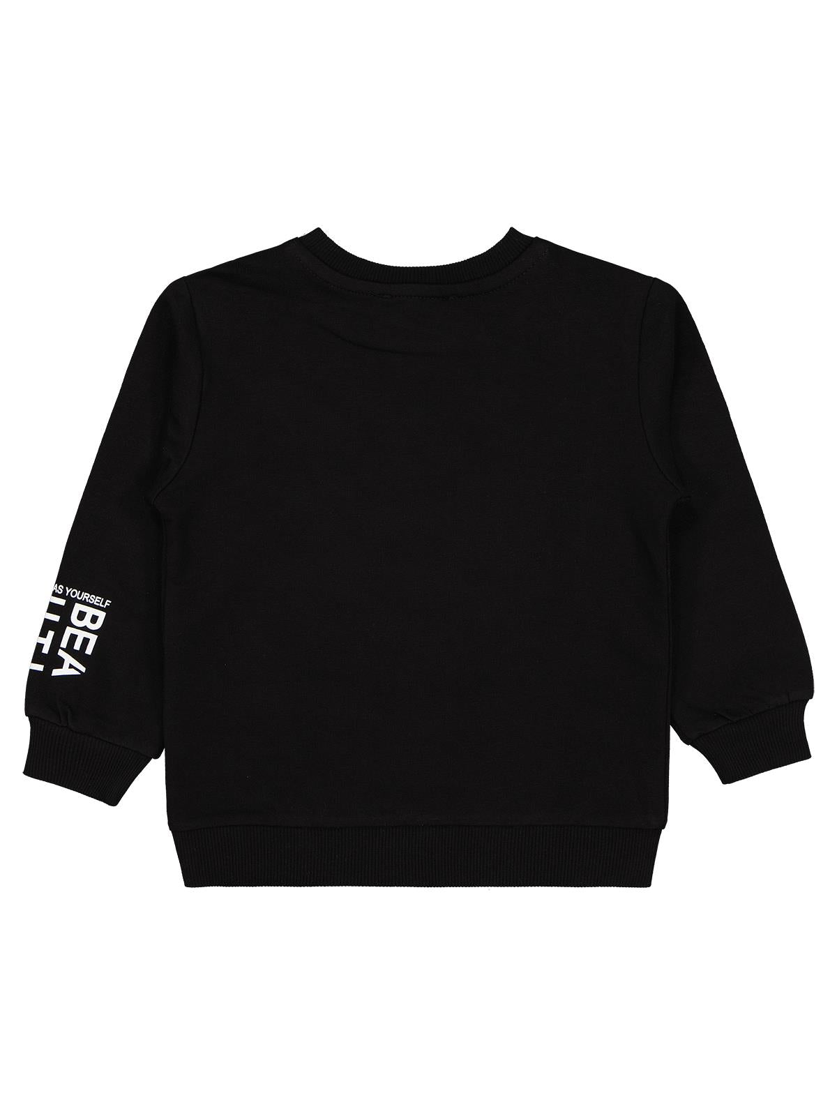 Civil Kız Çocuk Basic Sweatshirt | 2 İp Uzun Kol Bisiklet Yaka | Okul Kreş ve Günlük Kullanım - Siyah