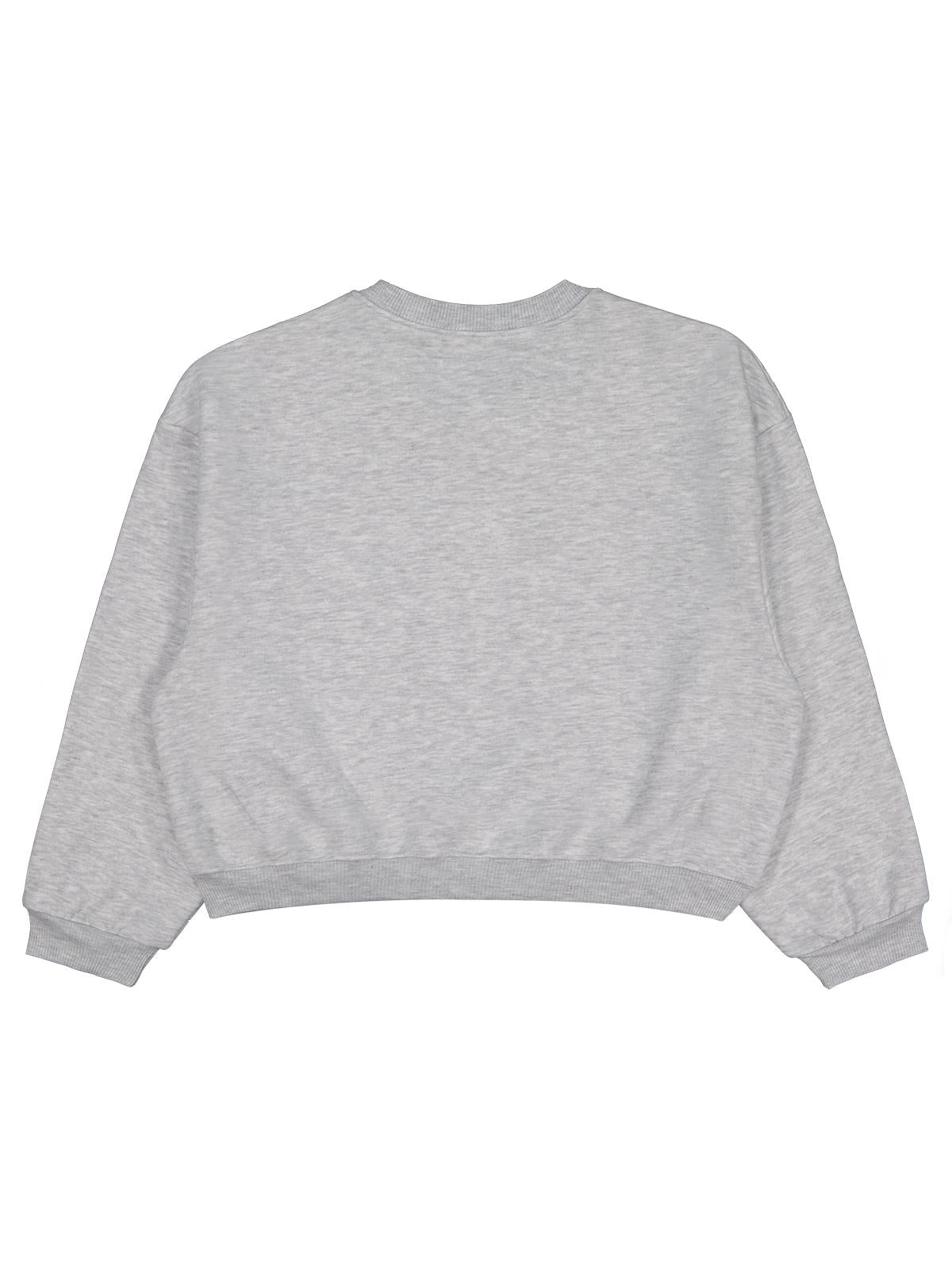 Civil Girls Kız Çocuk Düz Sweatshirt | 3 İp Uzun Kol Bisiklet Yaka | Okul Kreş ve Günlük Kullanım - Gri
