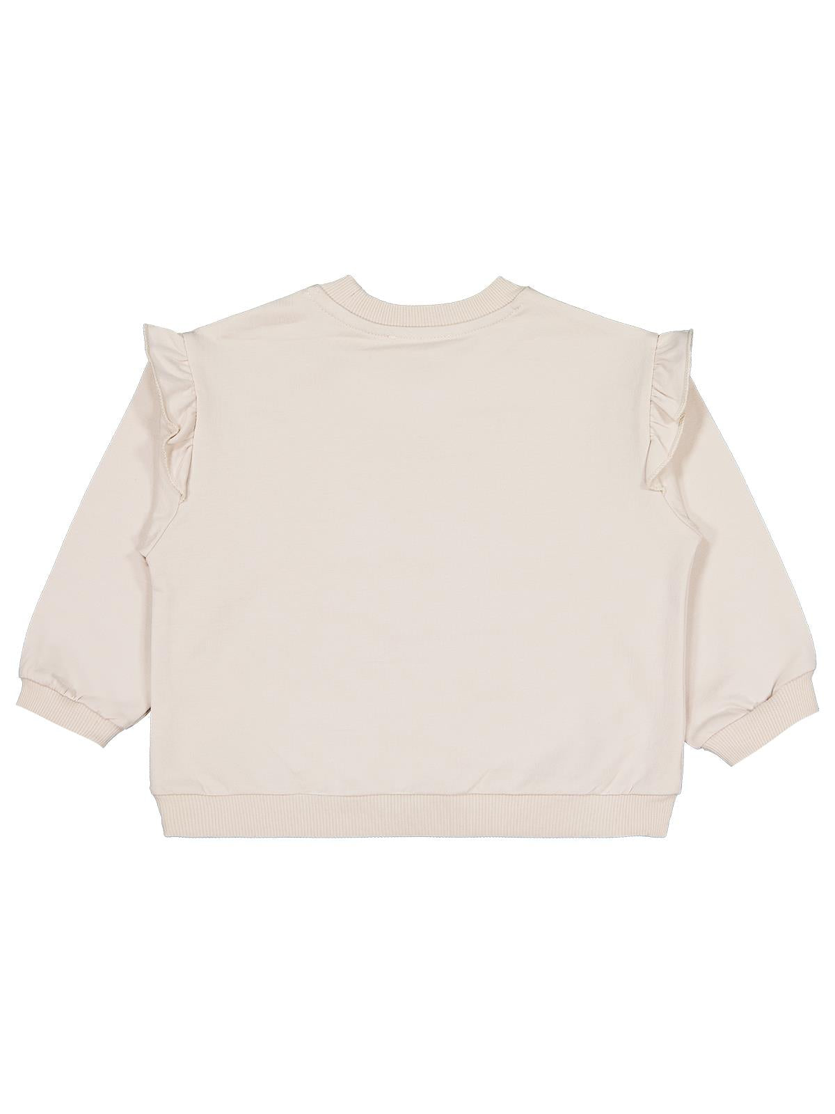 Civil Girls Kız Çocuk Lale Baskılı Sweatshirt | 2 İp Uzun Kol Bisiklet Yaka | Okul Kreş ve Günlük Kullanım - Bej