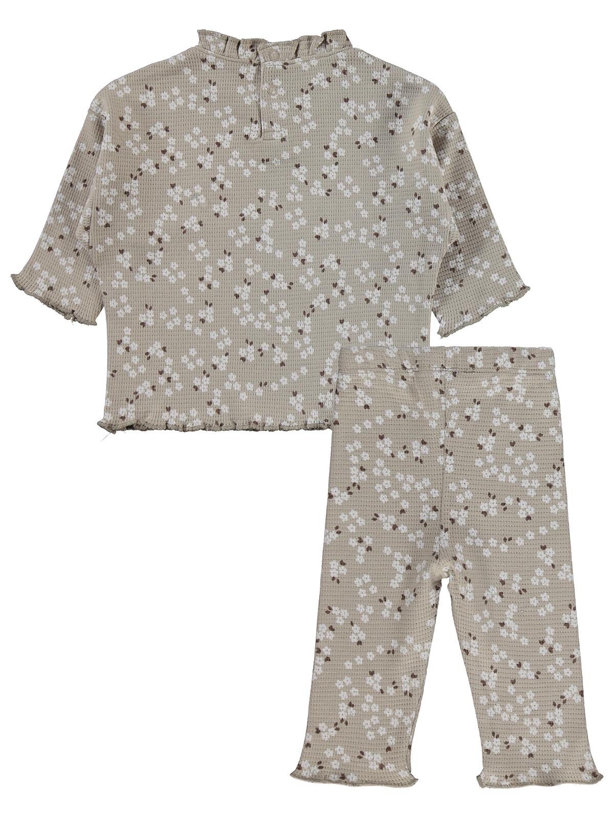 Civil Baby Mini Çiçek Baskılı 6-18 Ay Takım - Bej