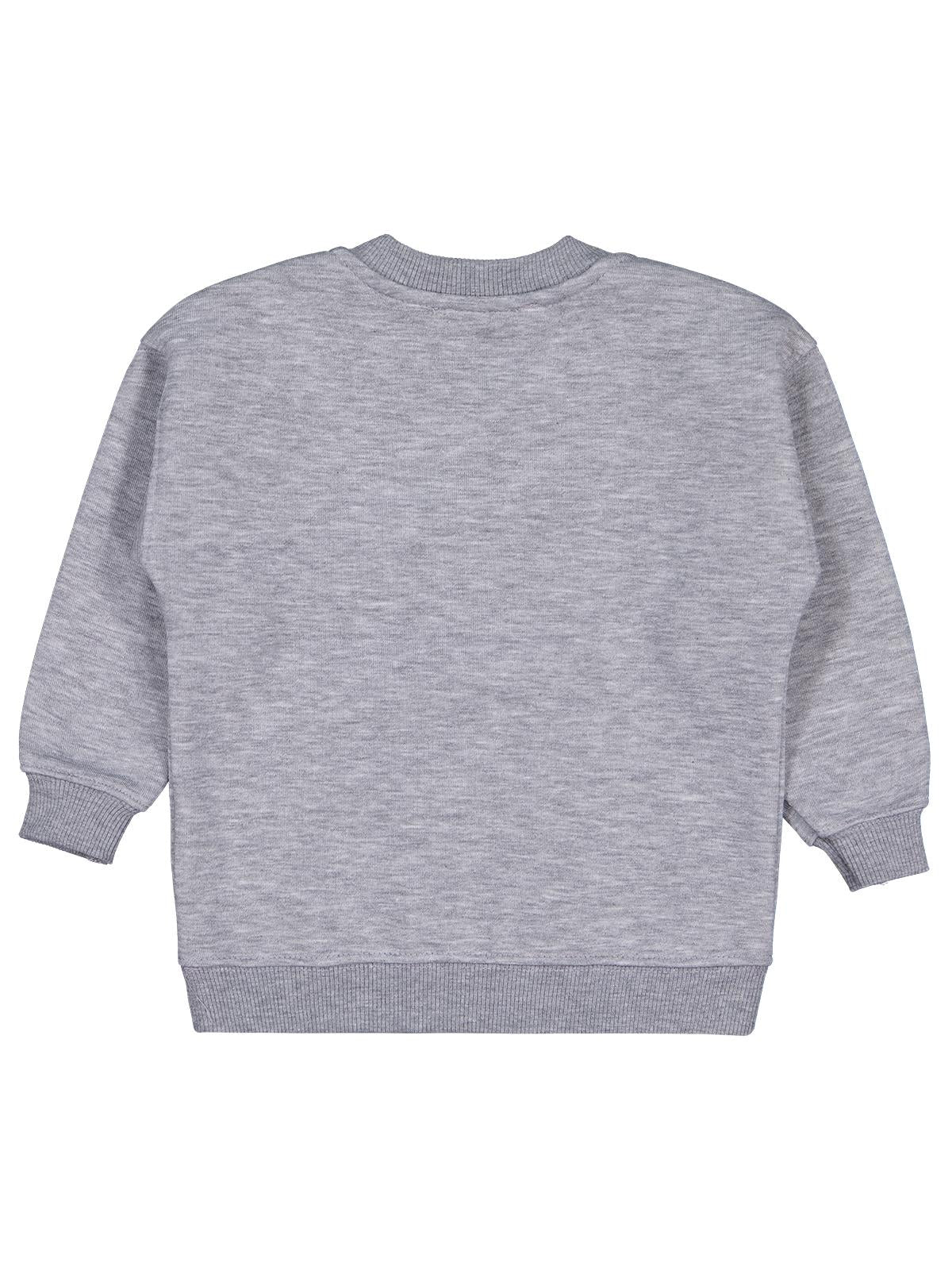 Civil Girls Kız Çocuk Leopar Baskılı Sweatshirt | 3 İp Uzun Kol | Okul Kreş ve Günlük Kullanım - Gri