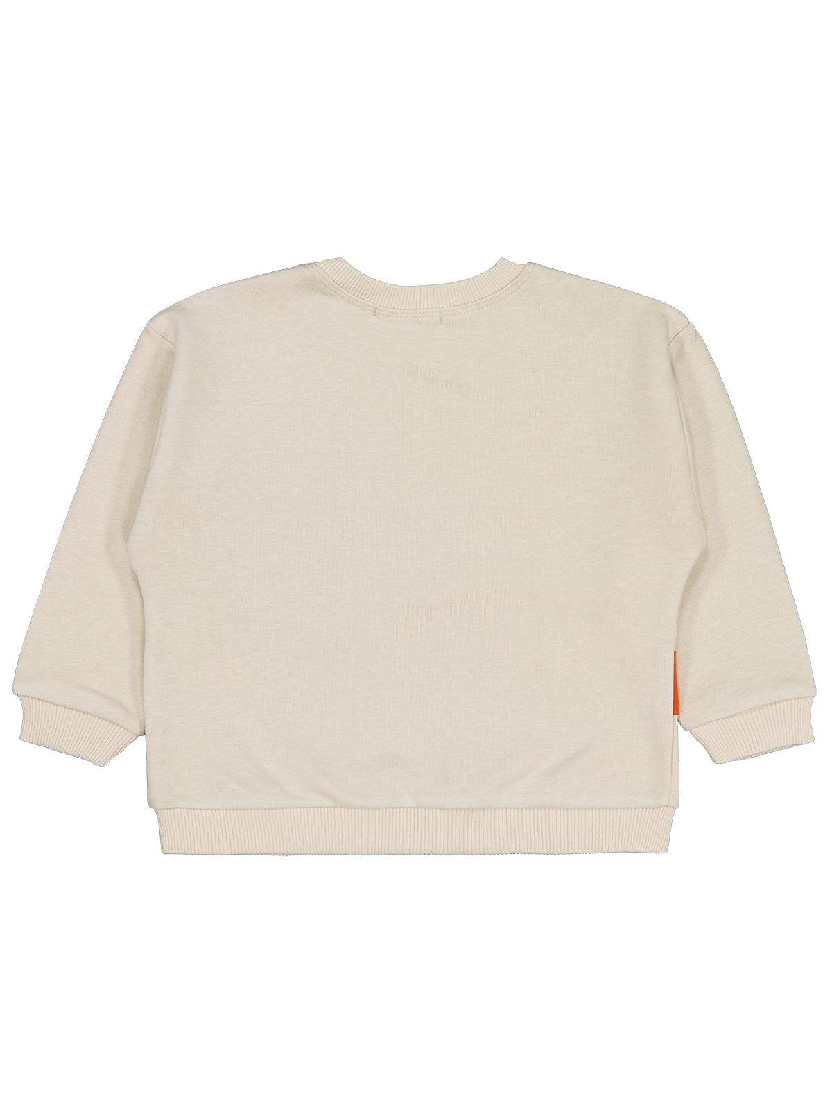 Civil Erkek Çocuk Cebi Surat Nakışlı Sweatshirt | 3 İp Uzun Kol | Okul Kreş ve Günlük Kullanım - Bej