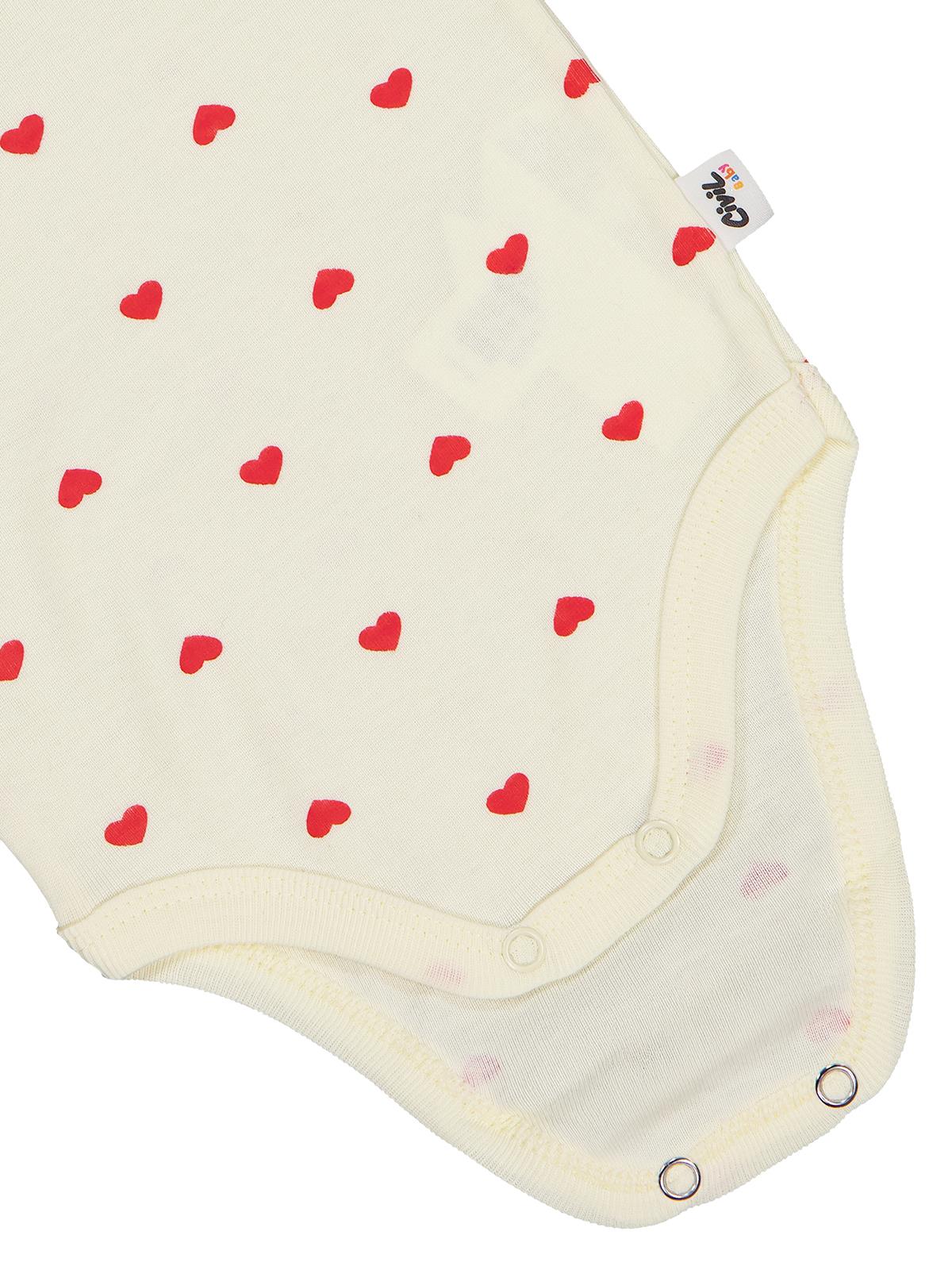 Civil Baby Kalp Baskılı 1-36 Ay Çıtçıtlı Badi - Sarı