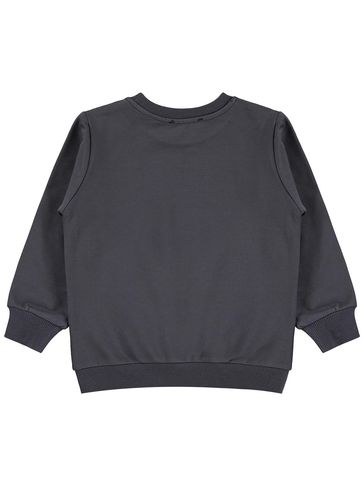 Civil Kız Çocuk Sweatshirt | 2 İp Uzun Kol Bisiklet Yaka Baskılı | Okul Kreş ve Günlük Kullanım - Gri