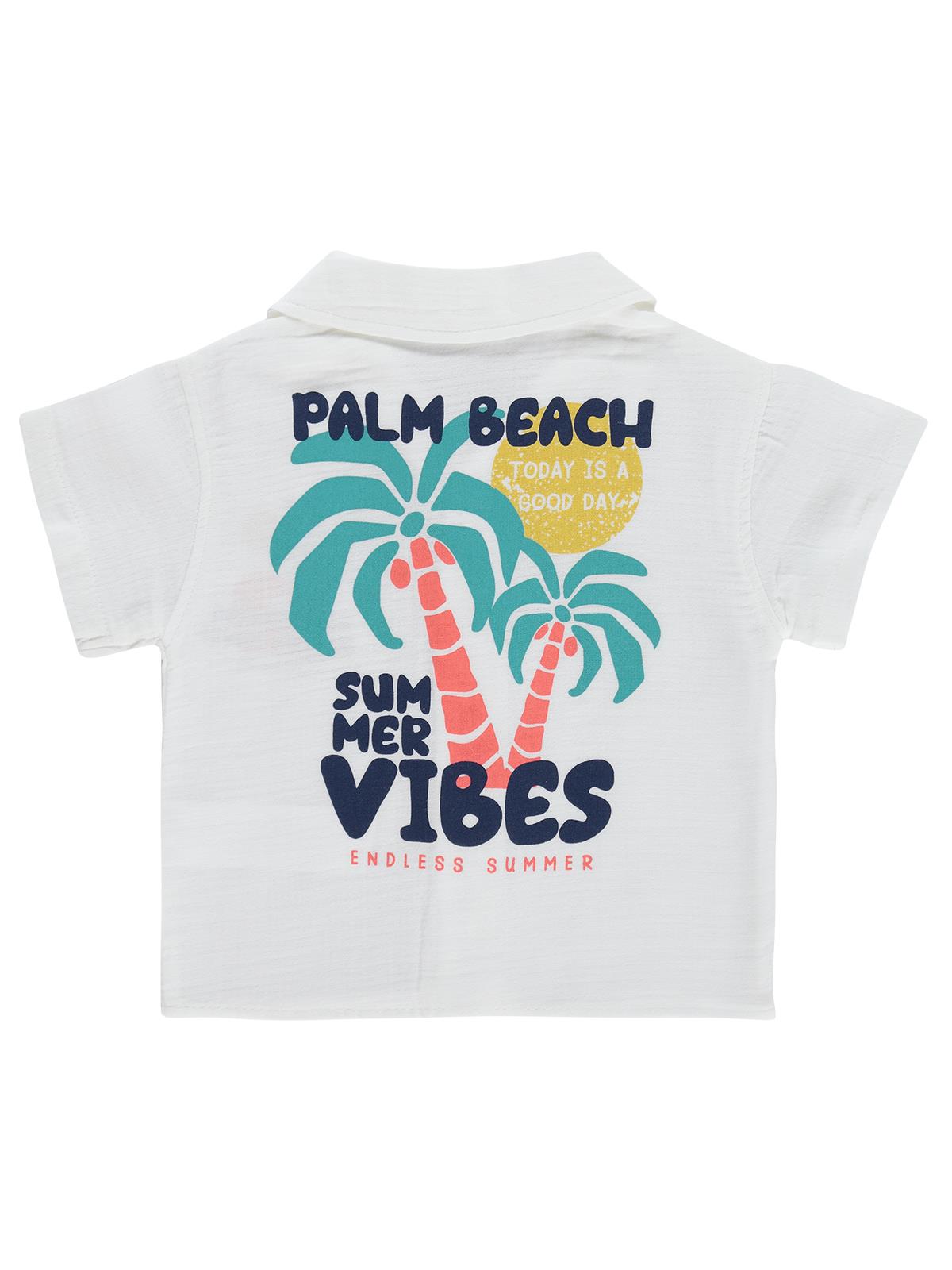 Civil Baby Palmiye Baskılı 6-18 Ay Gömlek - Beyaz
