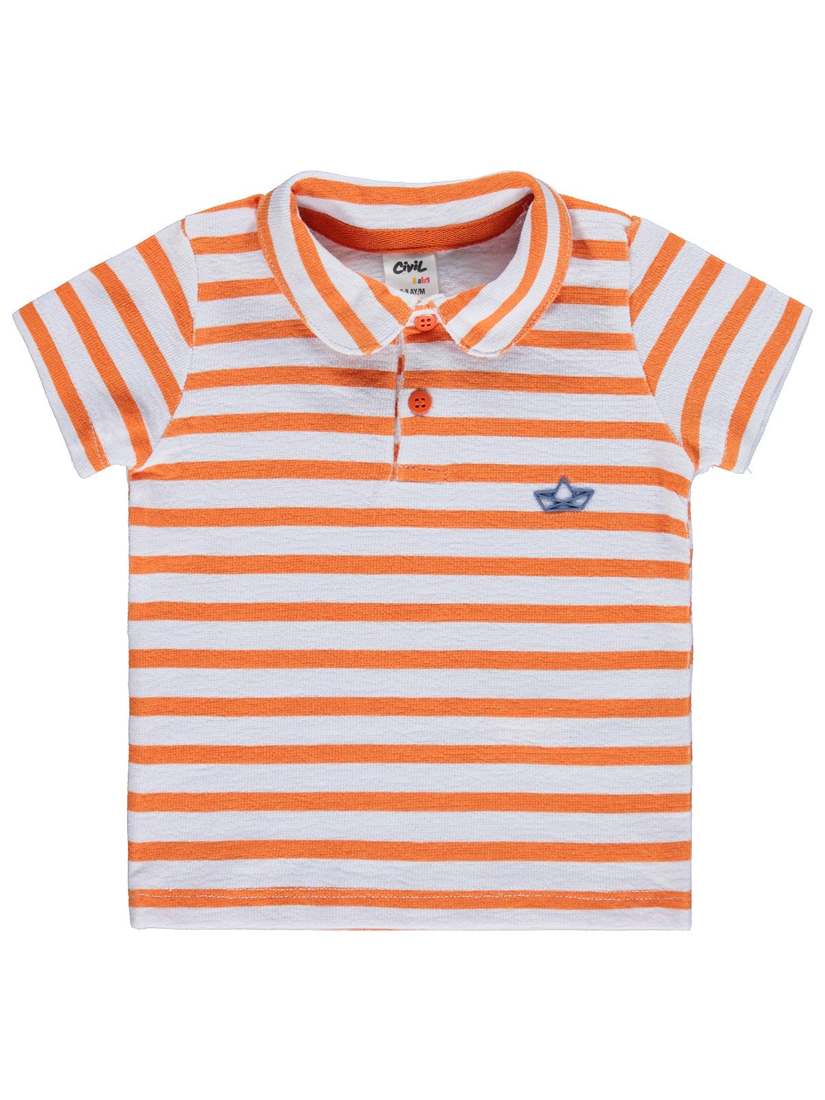 Civil Baby Yelken Baskılı 6-18 Ay Tişört - Turuncu