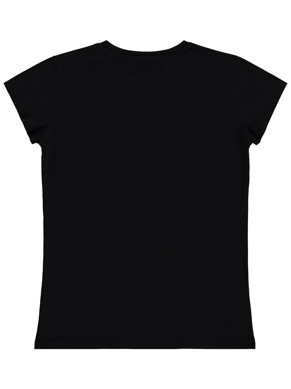 Civil Girls Paris Baskılı 10-13 Yaş Tişört - Siyah