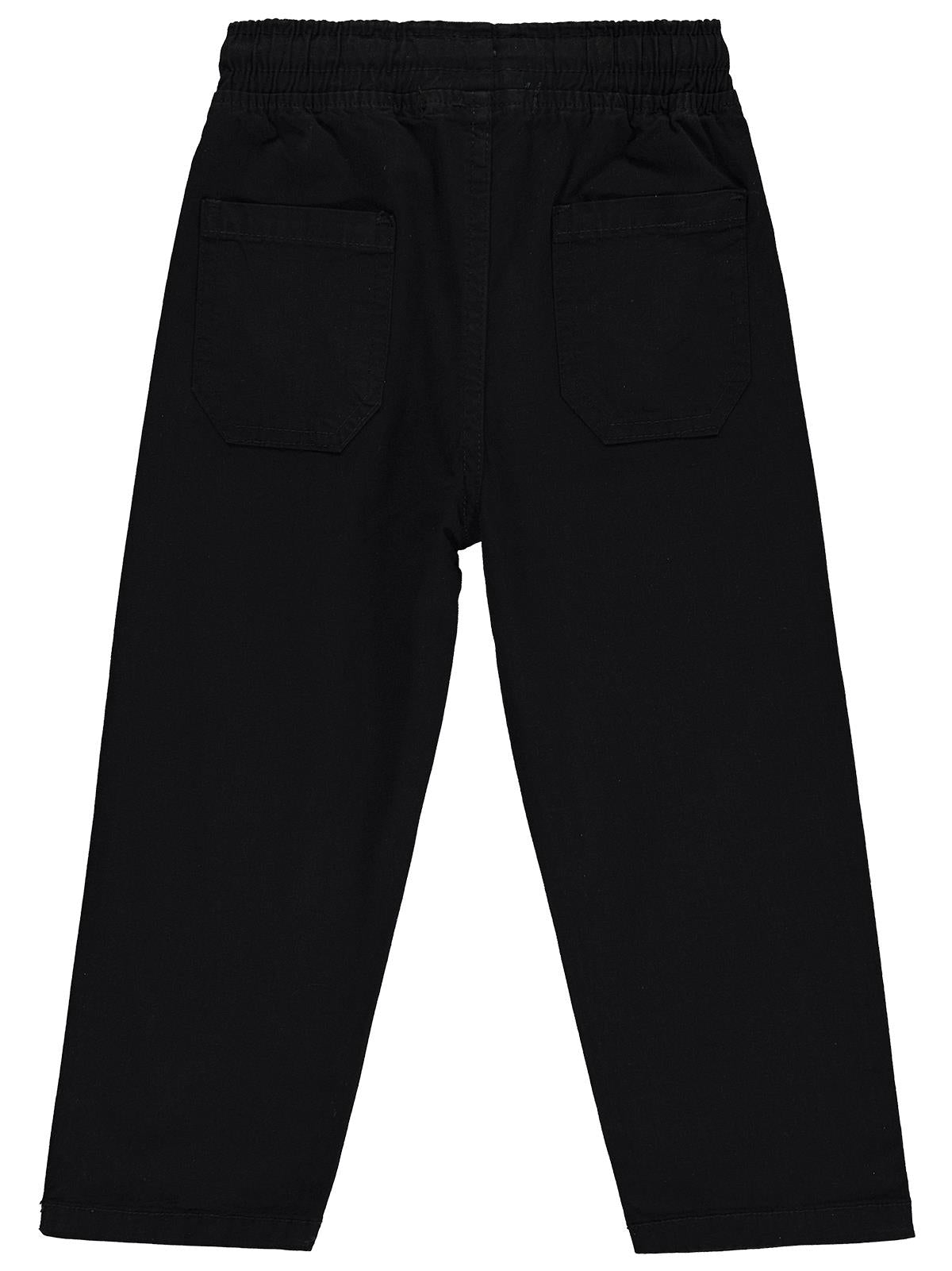 Civil Erkek Çocuk Beli Lastikli Pantolon | Gabardin | Okul Kreş ve Günlük Kullanım - Siyah
