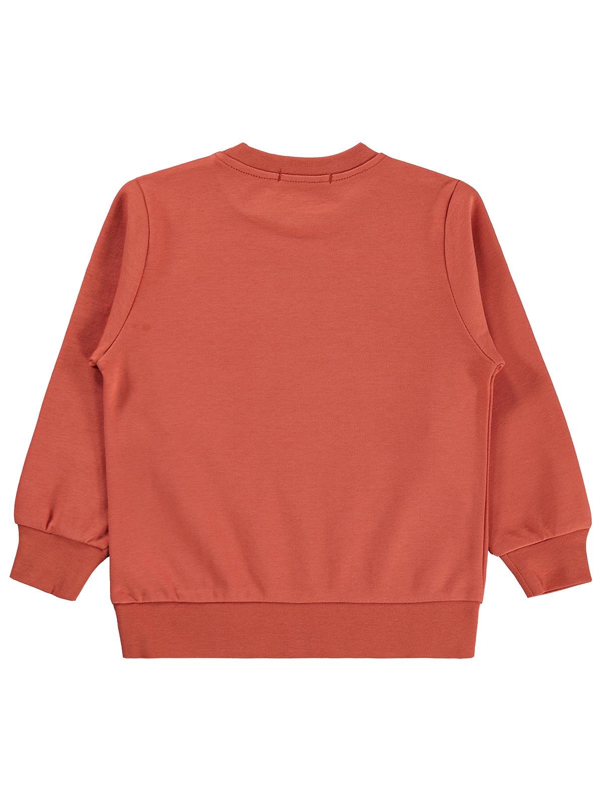 Civil Erkek Çocuk Kaykay Köpek Baskılı Sweatshirt Km | İnterlok | Okul Kreş ve Günlük Kullanım - Turuncu