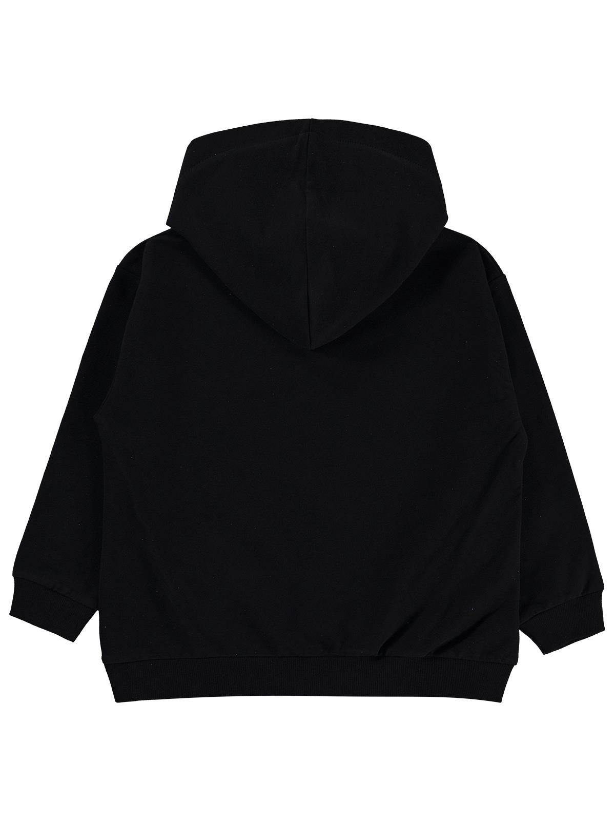 Civil Erkek Çocuk Basic Kapşonlu Sweatshirt | Fırçalı 2 İp Uzun Kol | Okul Kreş ve Günlük Kullanım - Siyah