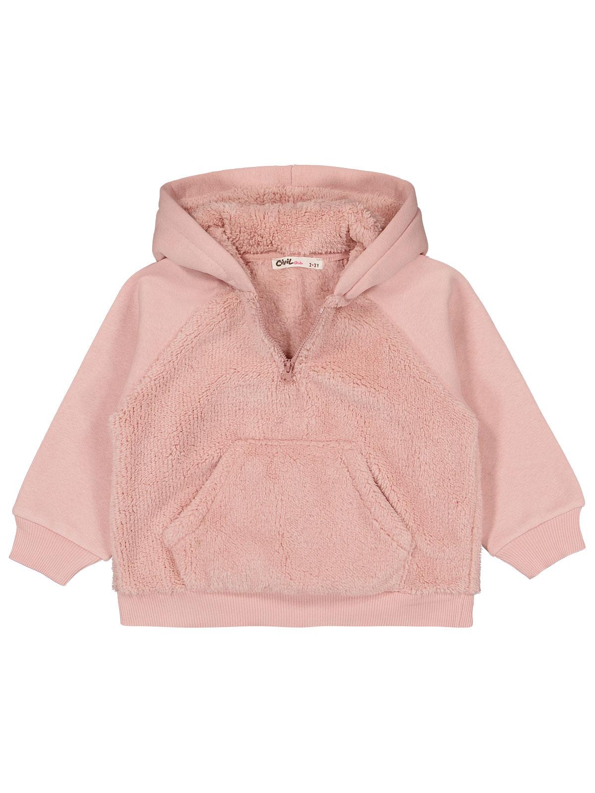 Civil Girls Fermuarlı 2-5 Yaş Sweatshirt - Pembe