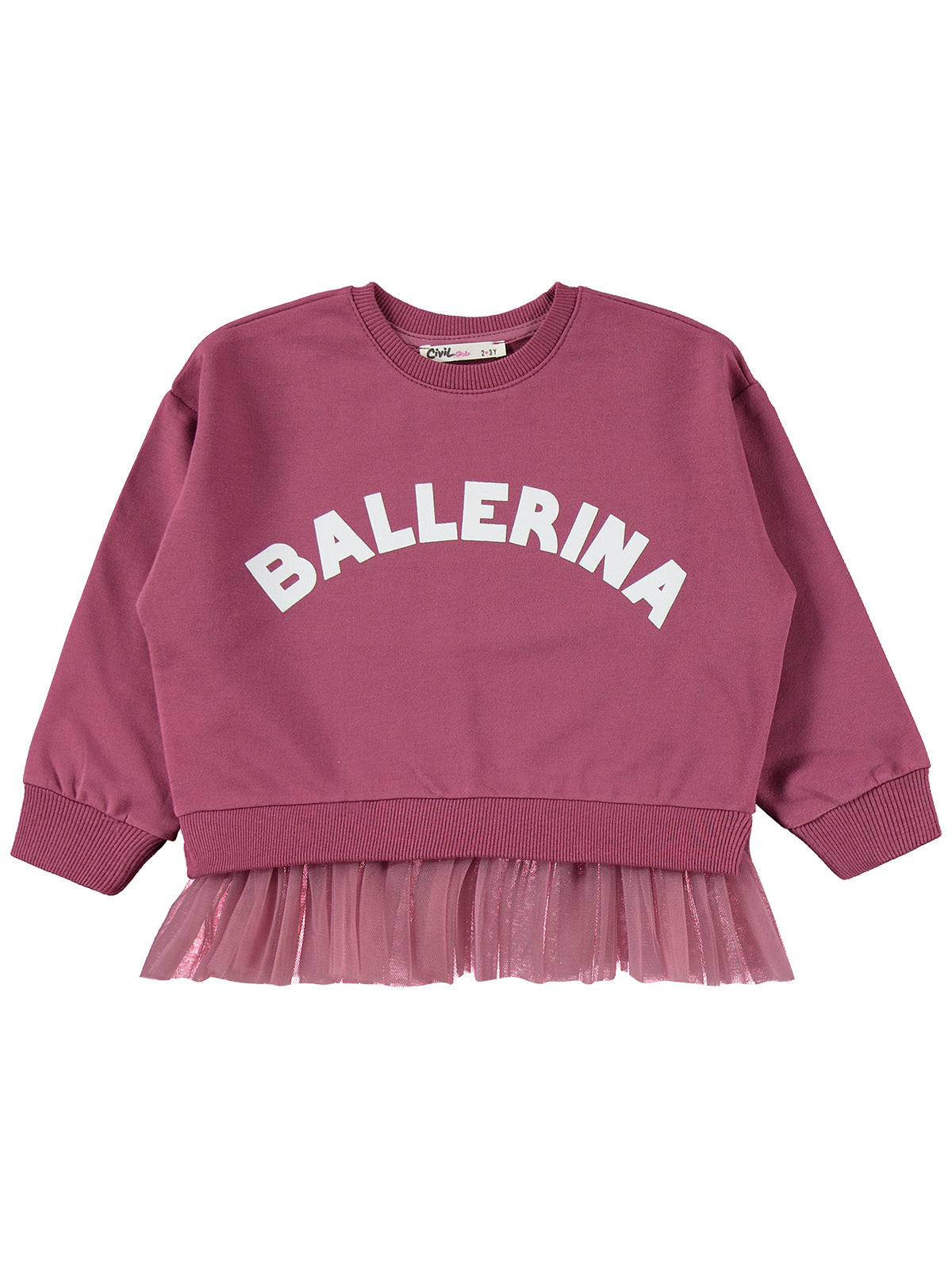 Civil Girls Ballerina Baskılı 2-5 Yaş Eşofman Takımı - Lila