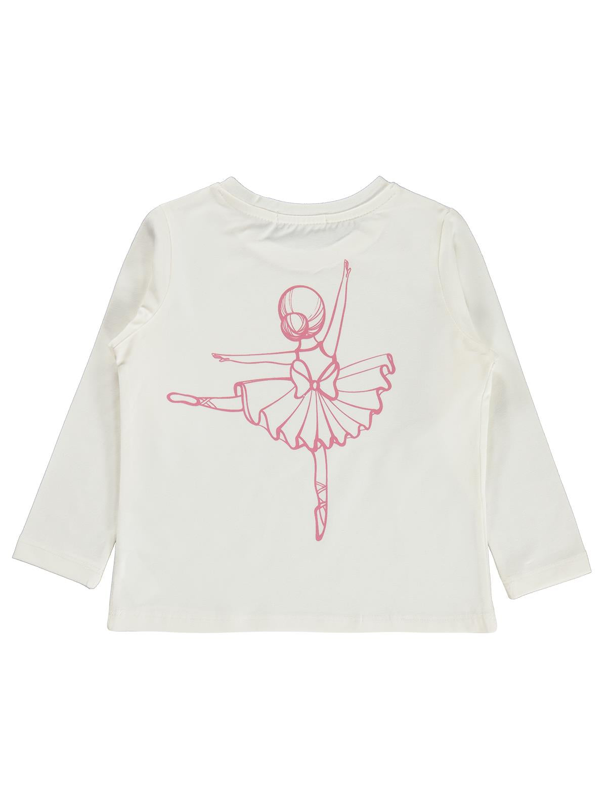 Civil Kız Çocuk Ballet Team Baskılı Sweatshirt | Okul Kreş ve Günlük Kullanım - Ekru