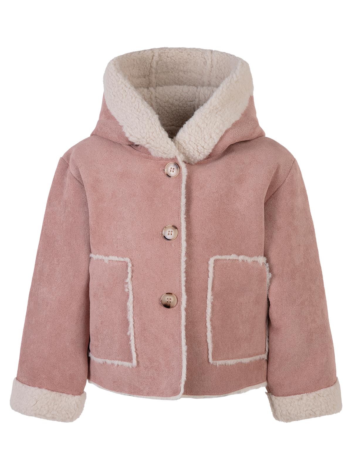 Civil Girls Düğmeli Süet 2-5 Yaş Mont - Pembe