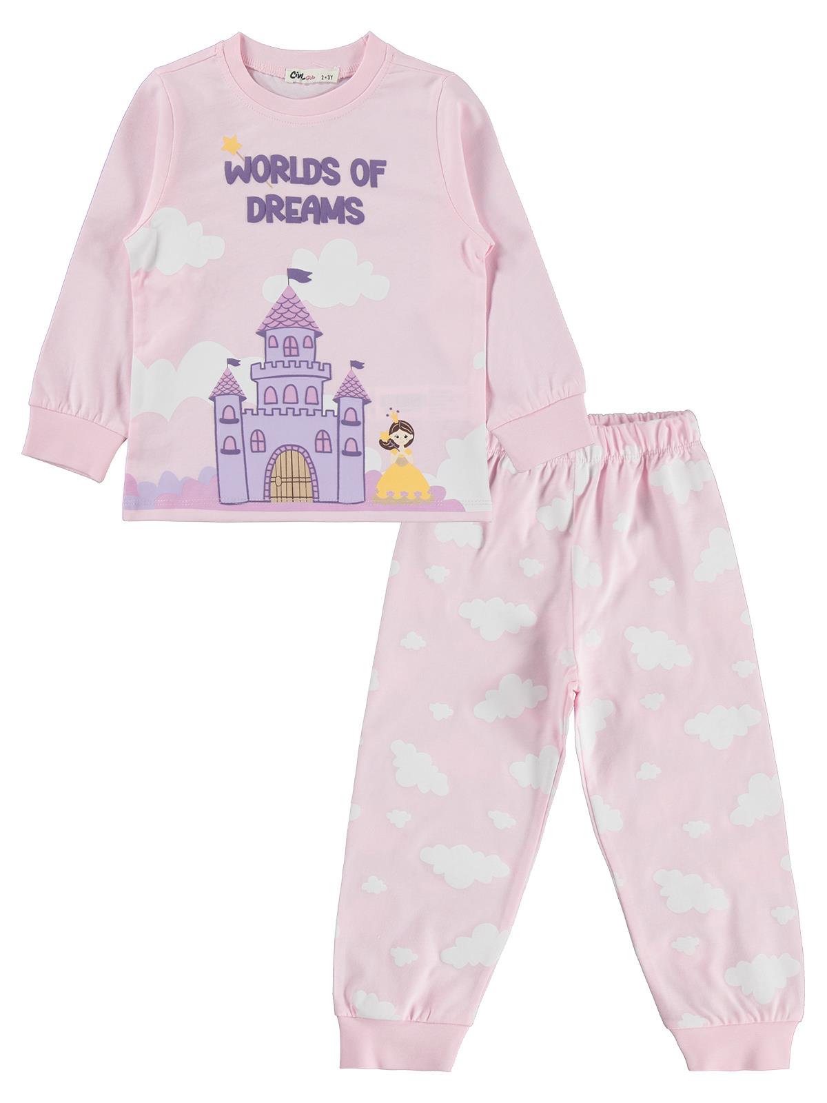 Civil Girls Şato Baskılı 2-5 Yaş Pijama Takımı - Pembe
