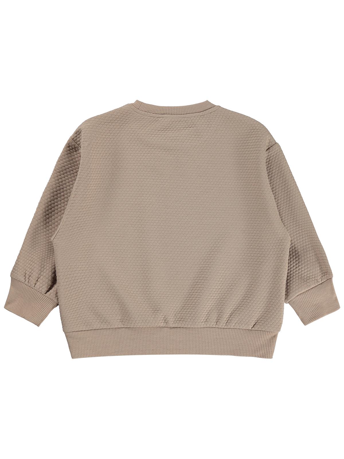 Civil Boys Erkek Çocuk Petek Kumaşlı Sweatshirt | Jakarlı Süprem Uzun Kol | Okul Kreş ve Günlük Kullanım - Bej
