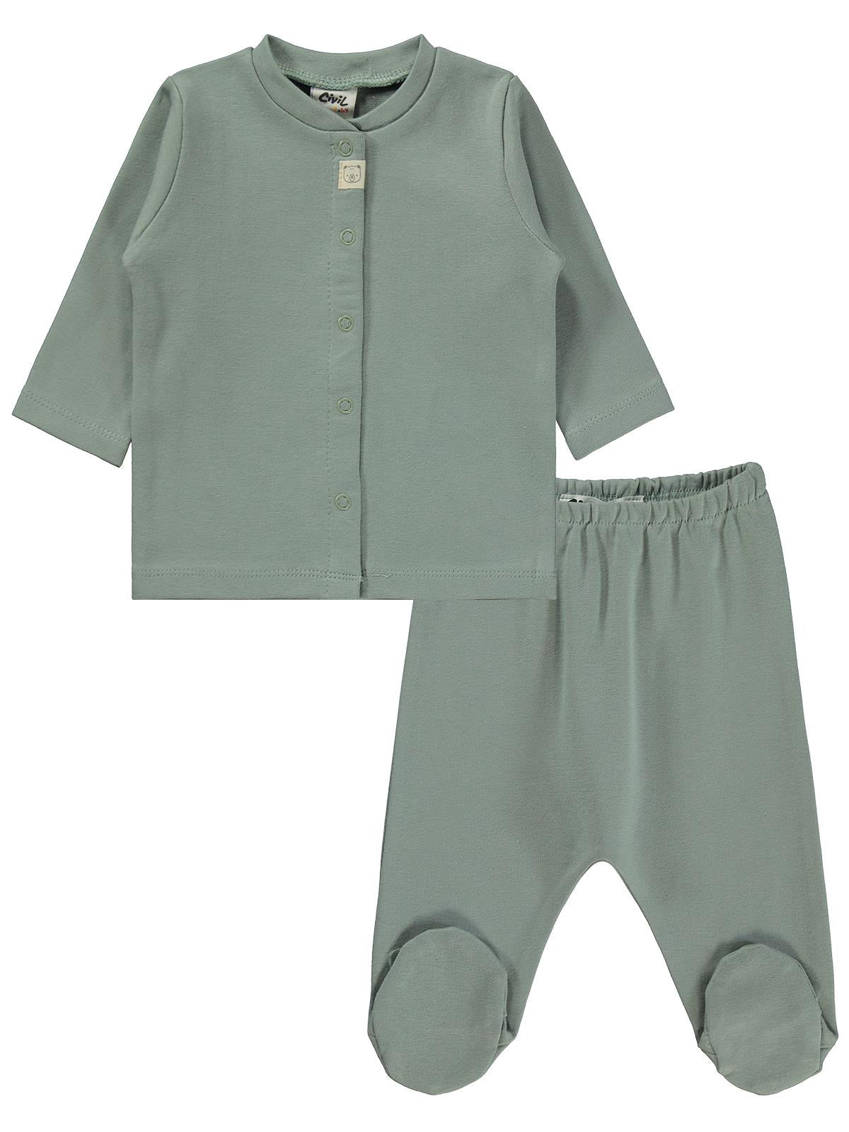 Civil Baby Düz 1-6 Ay Pijama Takımı - Yeşil