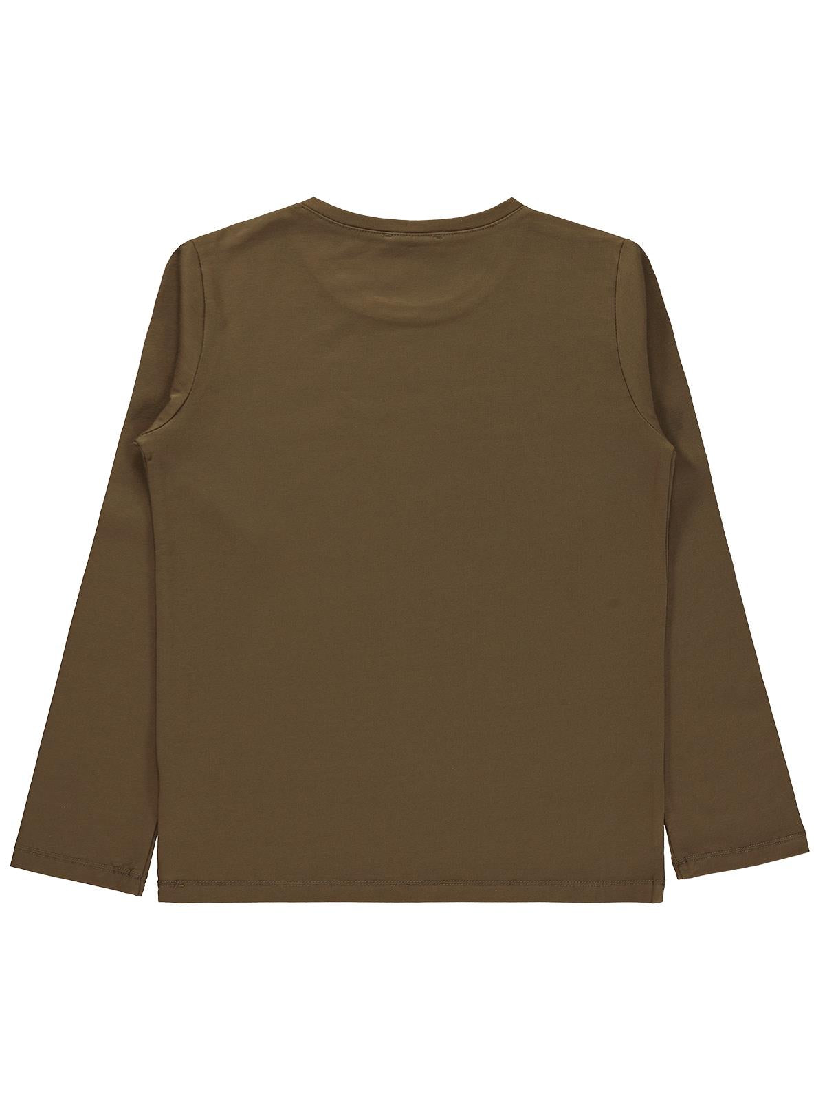 Civil Boys Erkek Çocuk Basic Sweatshirt | Likralı Süprem Uzun Kol | Okul Kreş ve Günlük Kullanım - Kahverengi