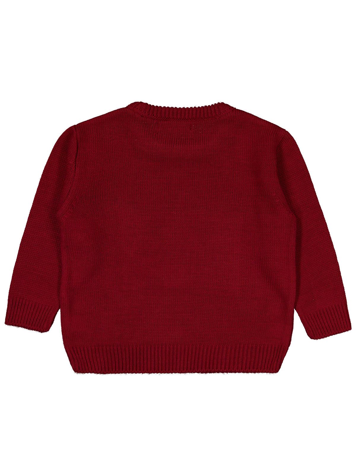 Civil Girls Fiyonk Desenli 2-5 Yaş Kazak - Bordo