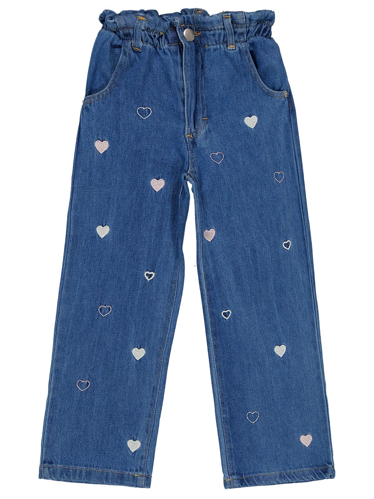 Civil Girls Beli Büzgülü 6-9 Yaş Pantolon - Mavi