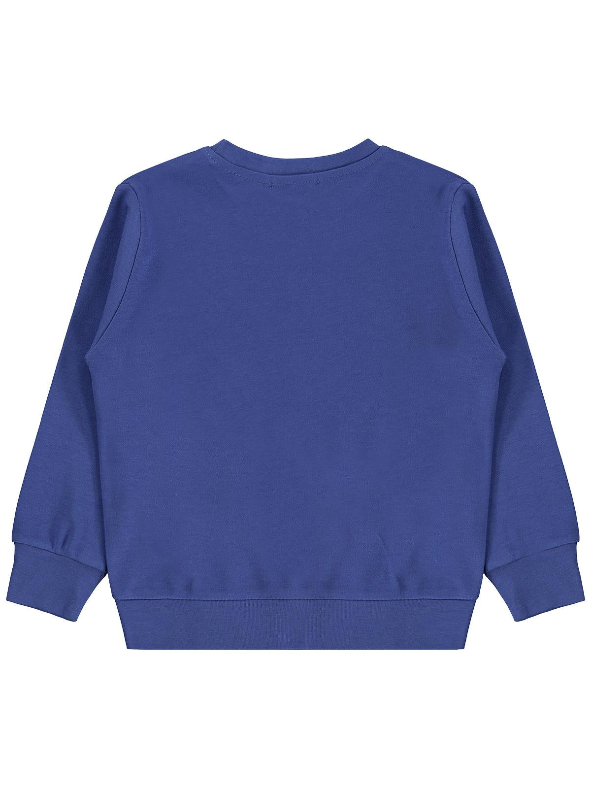 Civil Erkek Çocuk Gülen Yıldız Baskılı Sweatshirt Km | İnterlok | Okul Kreş ve Günlük Kullanım - Mavi