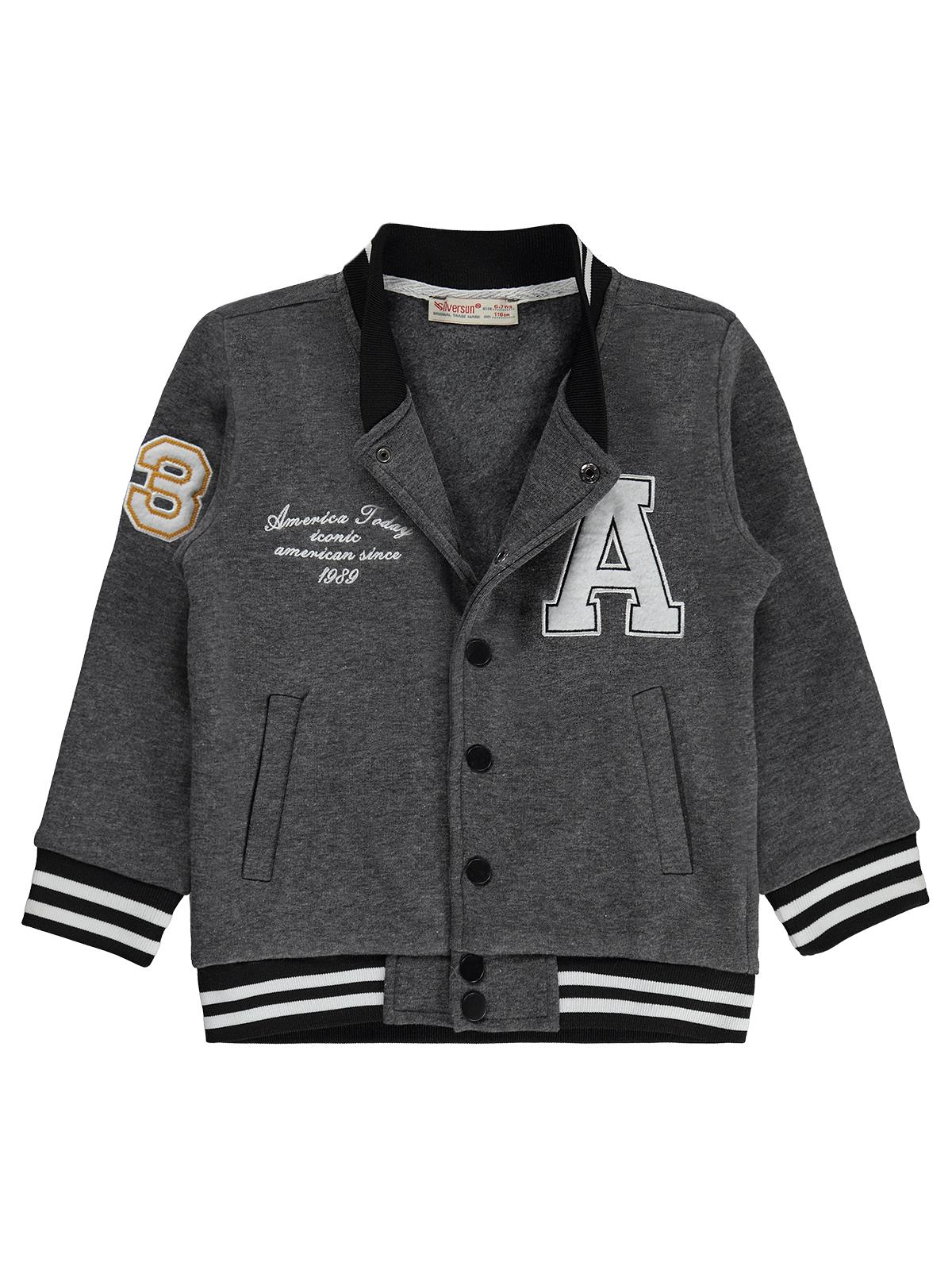 Silversun A Nakışlı 10-13 Yaş Hırka - Gri
