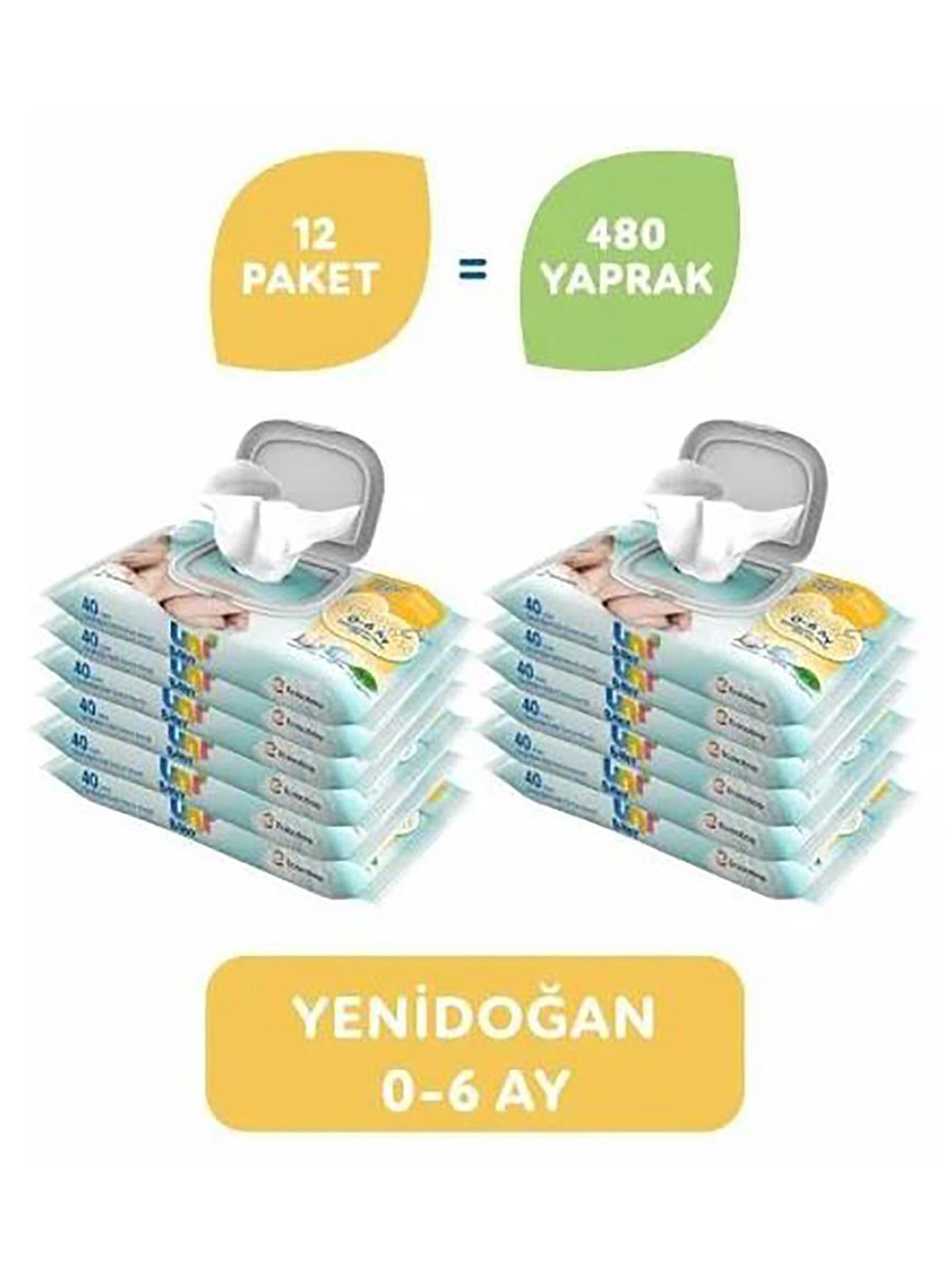 Uni Baby Yenidoğan 12'li Islak Mendil 480 Yaprak