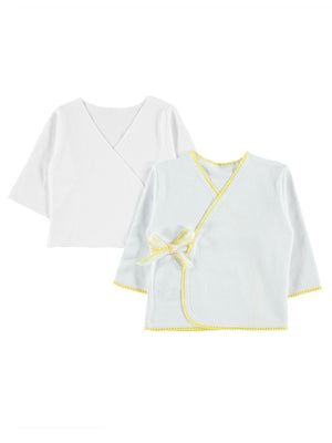 Civil Baby a Renkli Dantelli  Unisex İç Dış Zıbın Takımı - Sarı