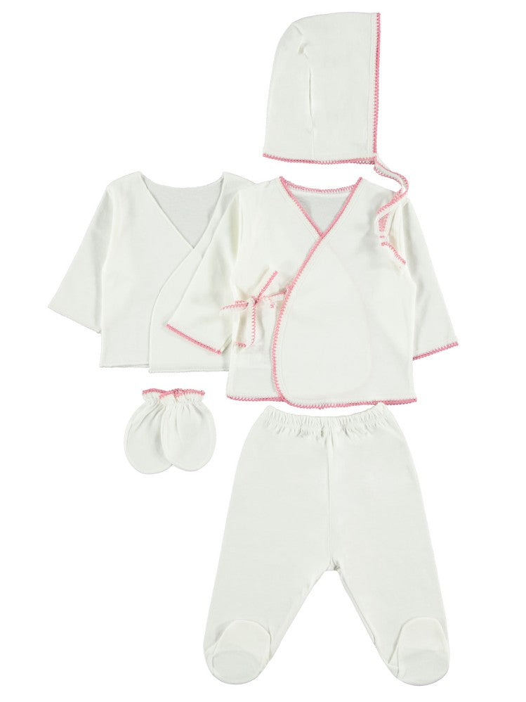 Civil Baby ya Renkli Dantelli  Unisex Acil Bakım Seti - Pembe