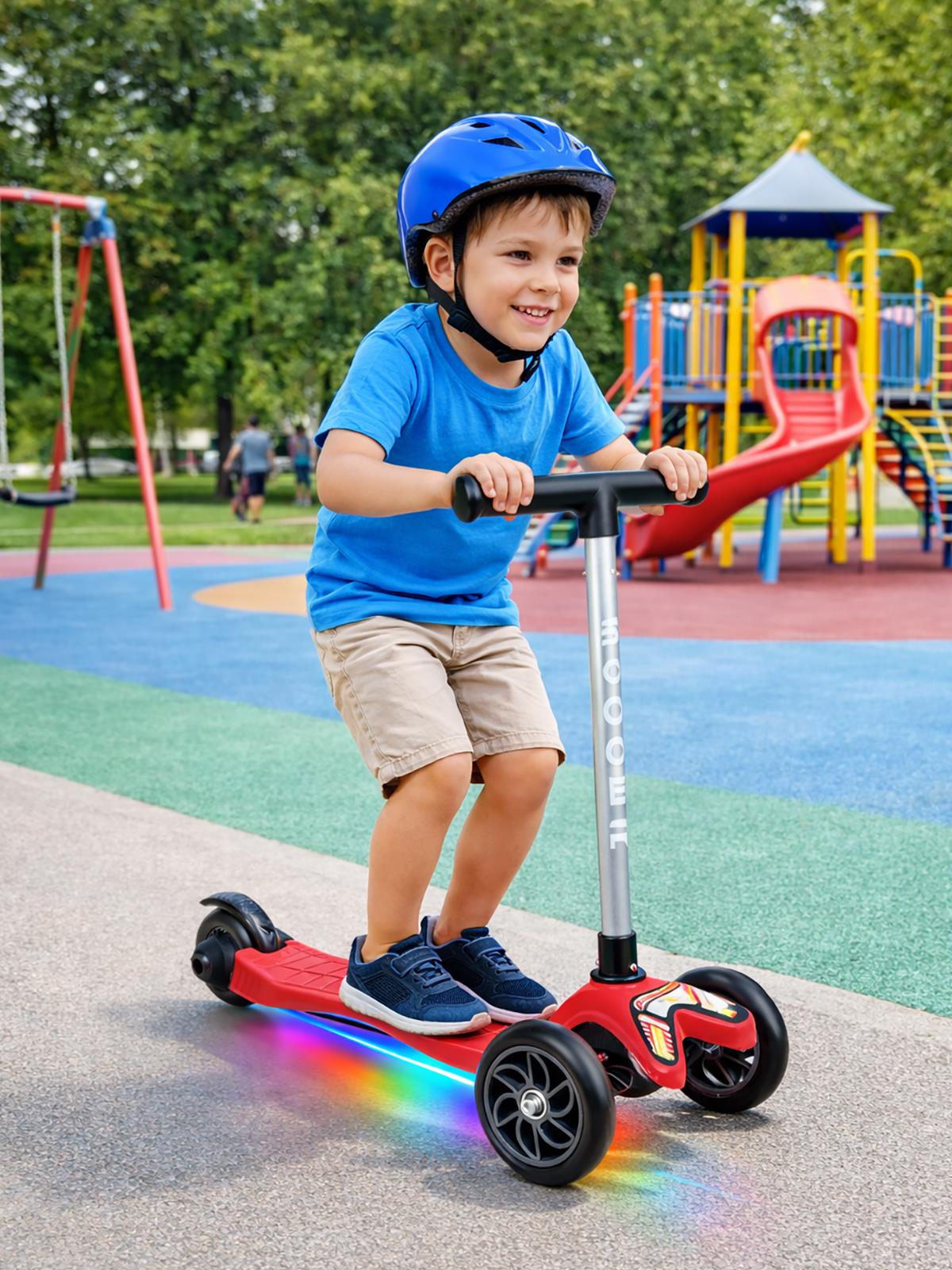 Tois ColorWase Led Işıklı 4 Kademe Ayarlanabilir 3 Tekerlekli Scooter - Kırmızı