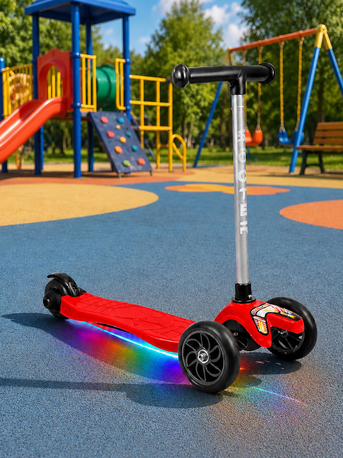 Tois ColorWase Led Işıklı 4 Kademe Ayarlanabilir 3 Tekerlekli Scooter - Kırmızı