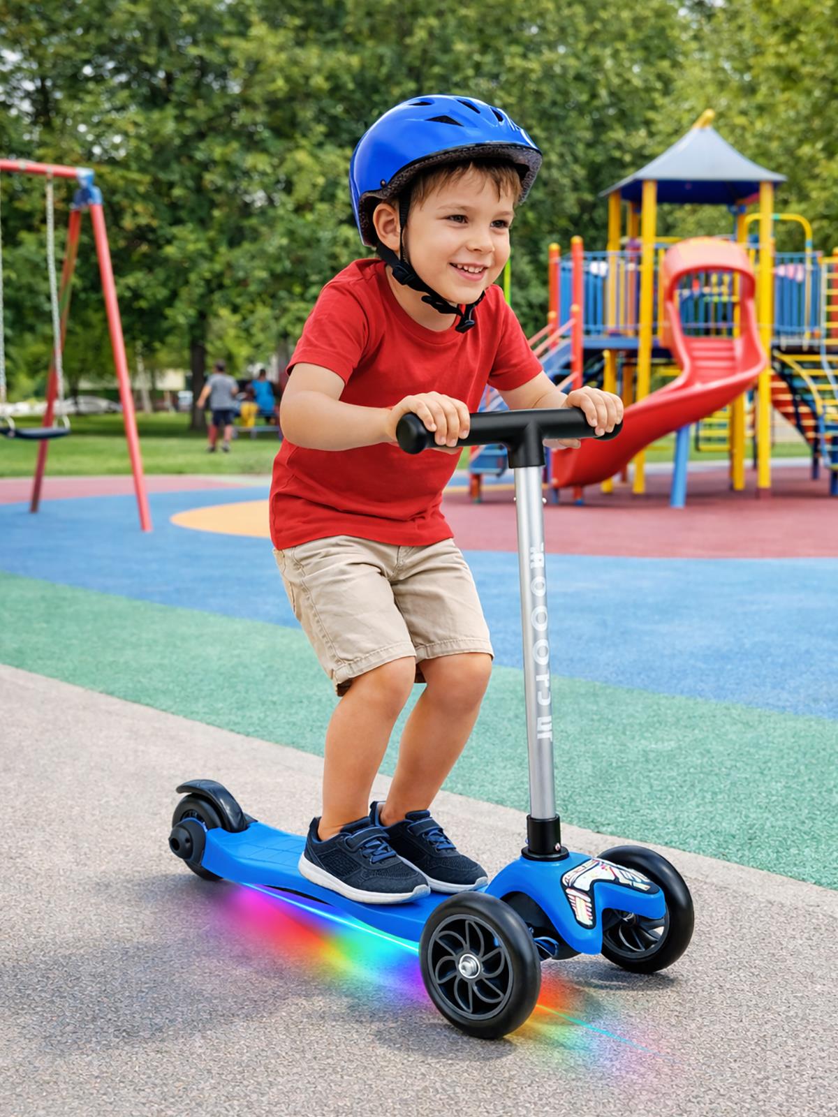 Tois ColorWase Led Işıklı 4 Kademe Ayarlanabilir 3 Tekerlekli Scooter - Mavi