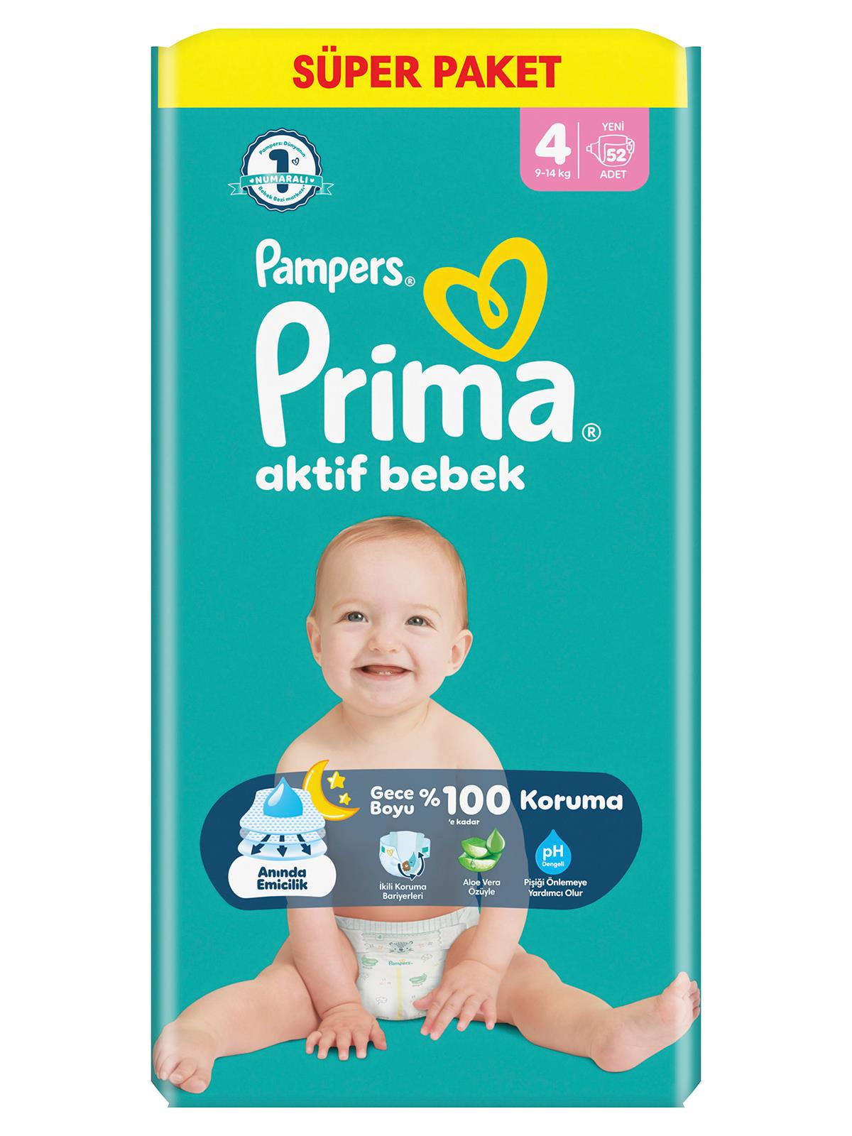 Prıma Bebek Bezi Ab 4 Beden  Super Paket 52 Adet