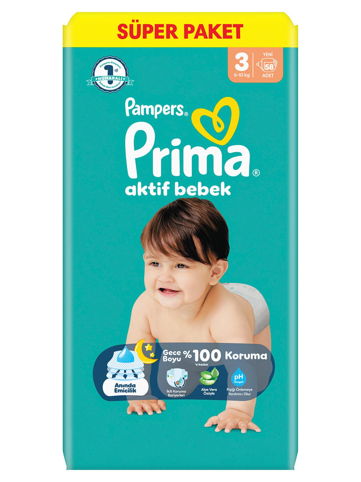 Prıma Bebek Bezi Ab 3 Beden Super Paket 58 Adet