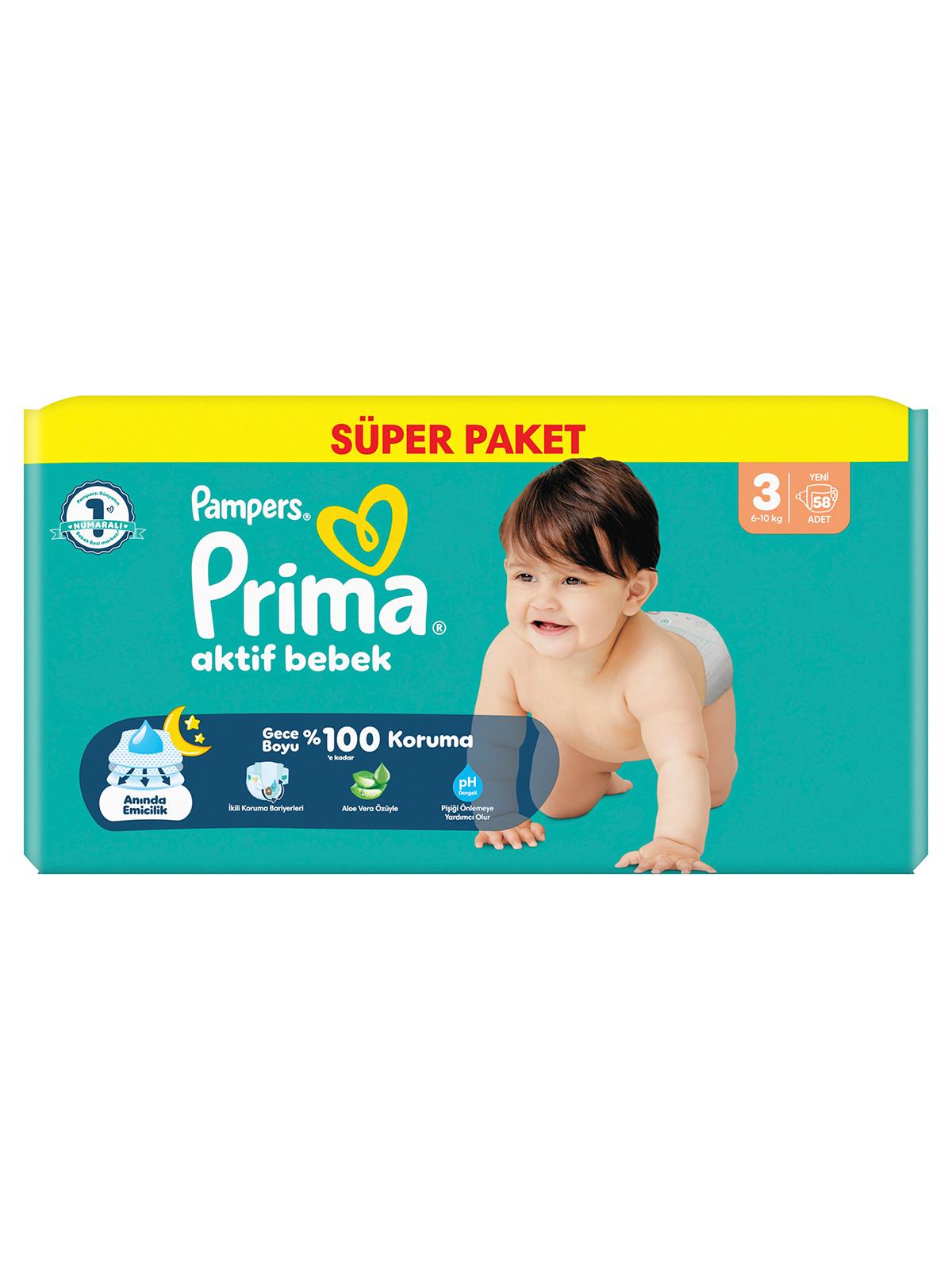 Prıma Bebek Bezi Ab 3 Beden Super Paket 58 Adet