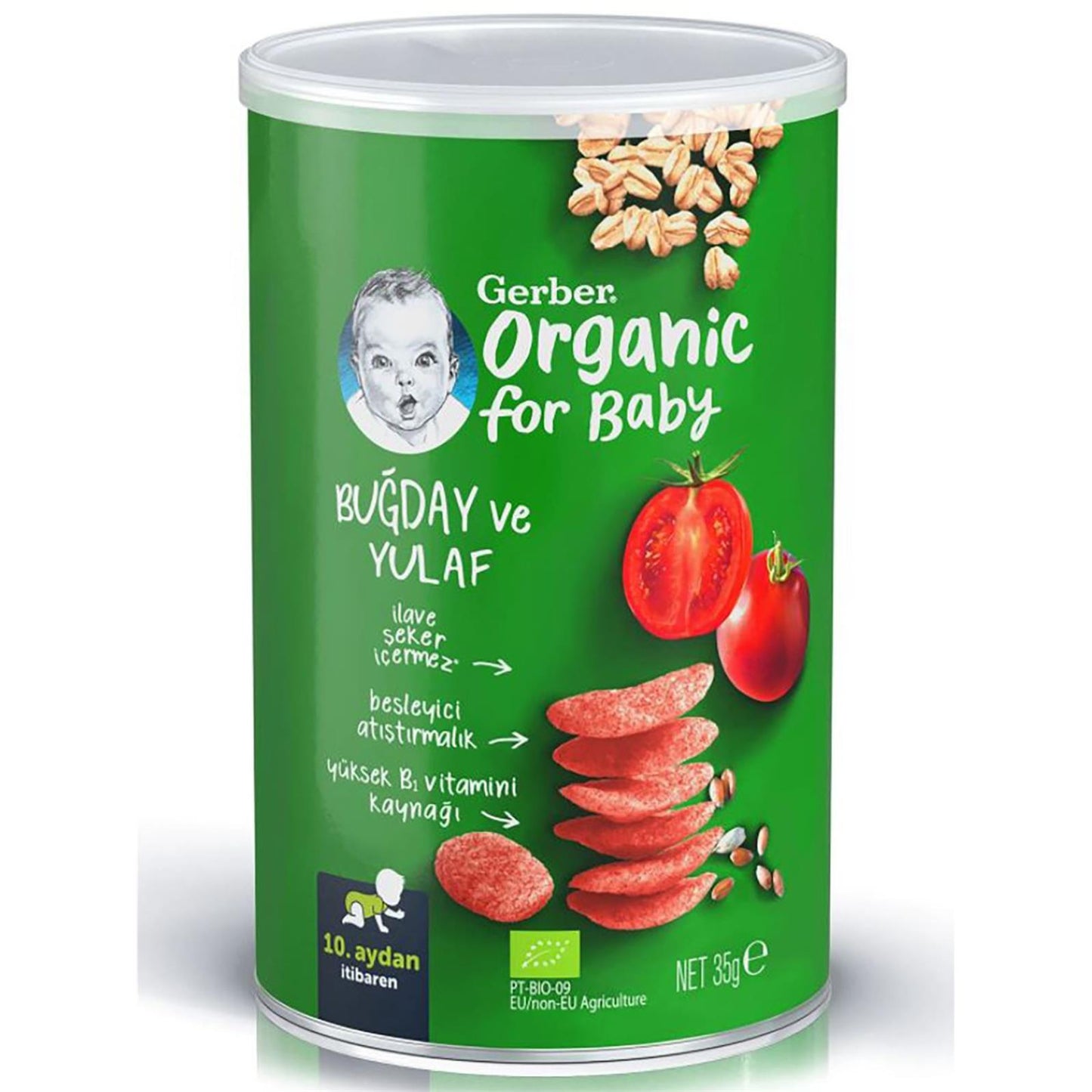 Gerber Organik Buğday ve Yulaflı Bebek ve Küçük Çocuk Atıştırmalığı